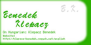 benedek klepacz business card